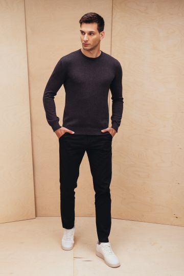 Basic muški džemper okruglog izreza